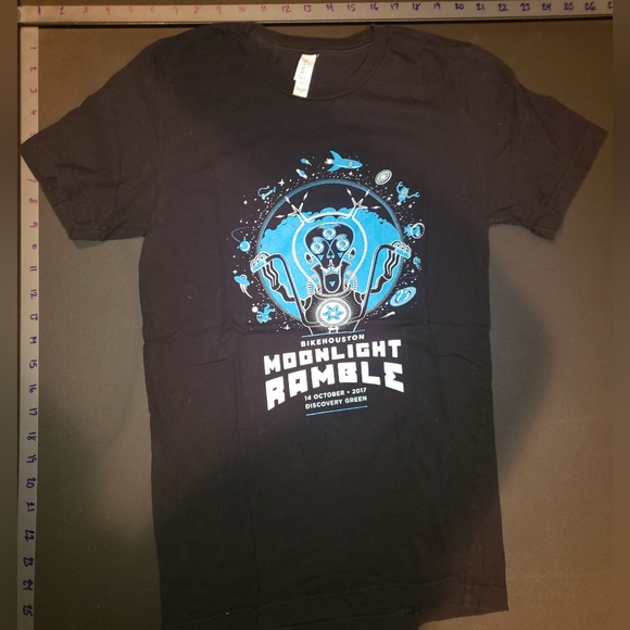 Small Black Glow In The Dark Moonlight T-Shirt - Picture 2 of 4